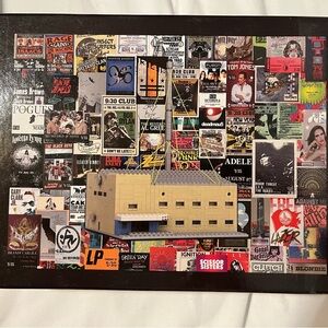 Retro Music Venue Collage Art Puzzle